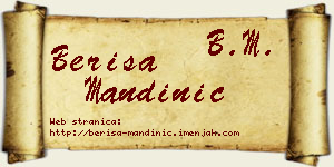 Beriša Mandinić vizit kartica